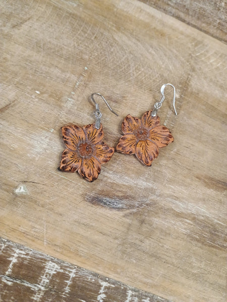 The Lilies Leather Earrings
