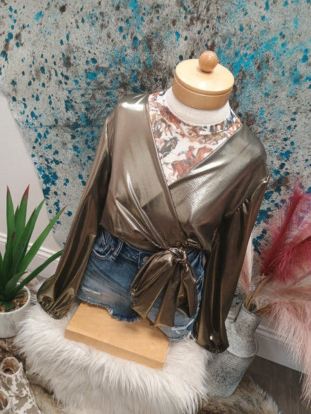 The Fake Gold Bow Top