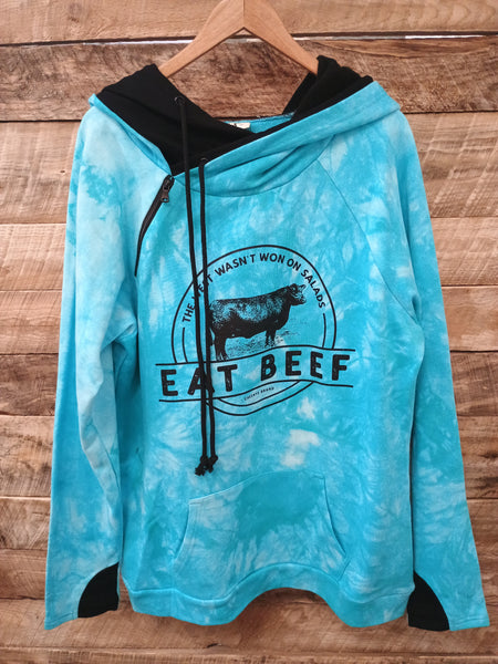 The Eat Beef Turquoise Hoodie Sweatshirt