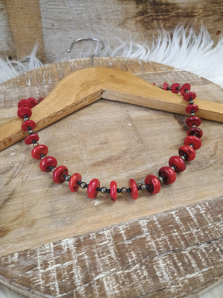 The Circle This Way Red Necklace