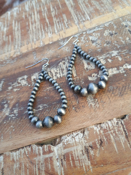 The Way To It Faux Navajo Pearl Silver Earrings