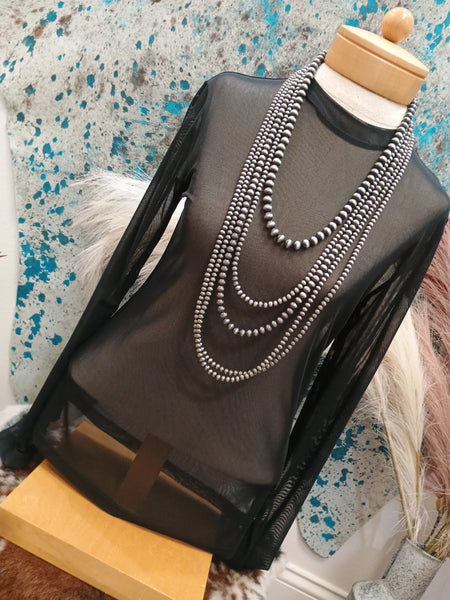 The Black Mesh Top