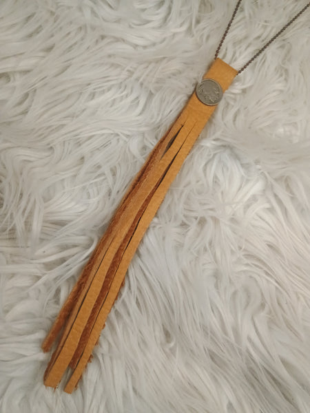 The Indian Nickel Head Leather Necklace