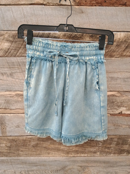 The Follow It Up Blue Grey Shorts