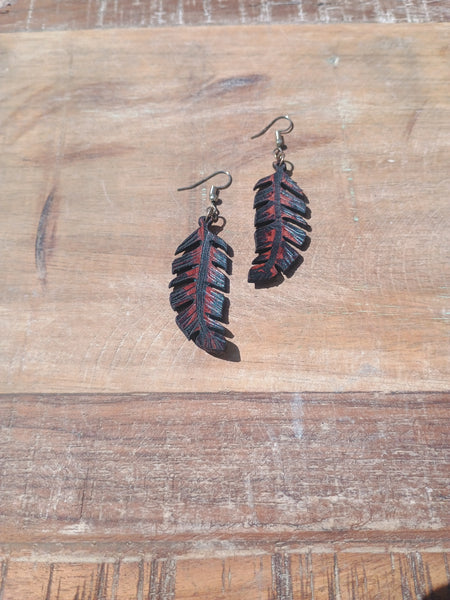 The Feather Leather Earrings