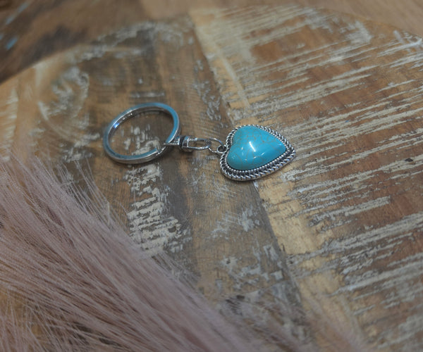 The Heart Turquoise Keychain