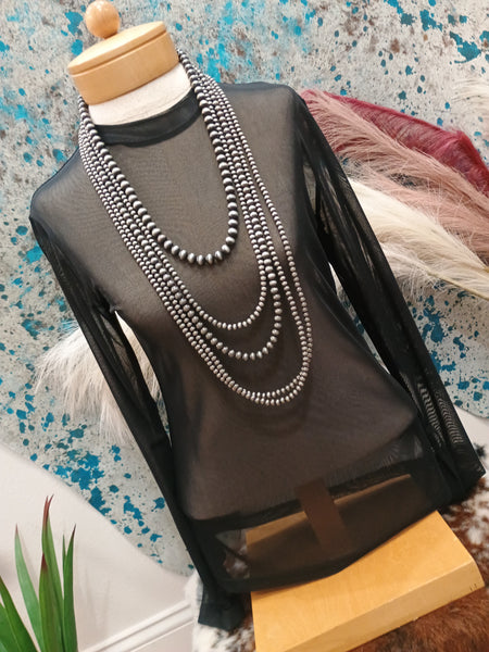 The Black Mesh Top