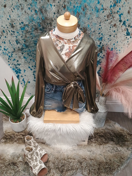 The Fake Gold Bow Top