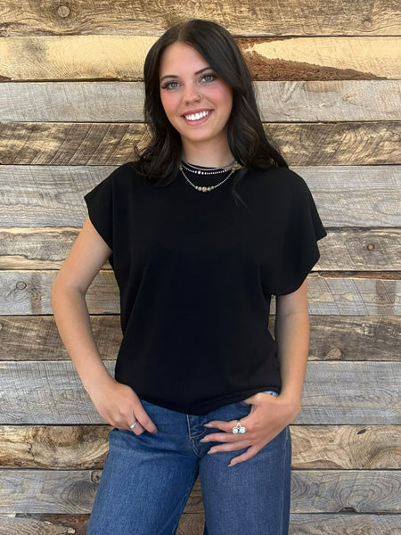 The Talk To Them Black Sweater Tank Top
