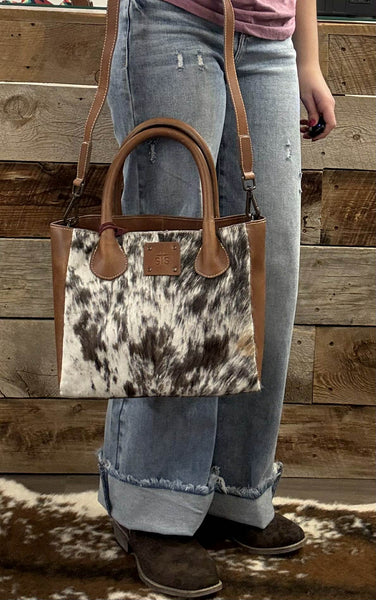 The Basic Cowhide Satchel Tote Purse