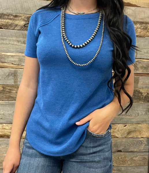 The Best Basic Waffle Classic Blue Top