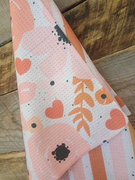The Floral and Hearts Towel