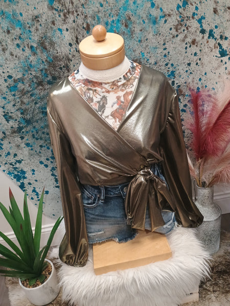The Fake Gold Bow Top