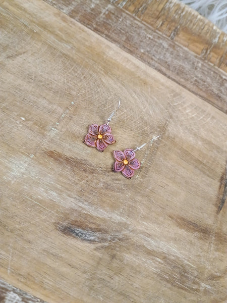 The Violet Leather Earrings