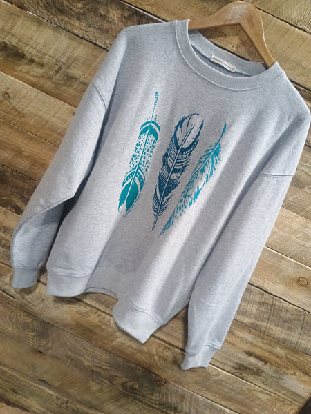 The Unique Feathers Grey Sweatshirt