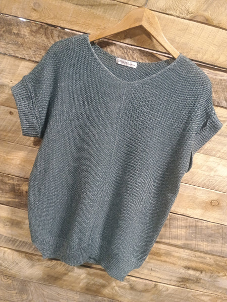 The Talk To It Ash Jade Sweater Cuff Top