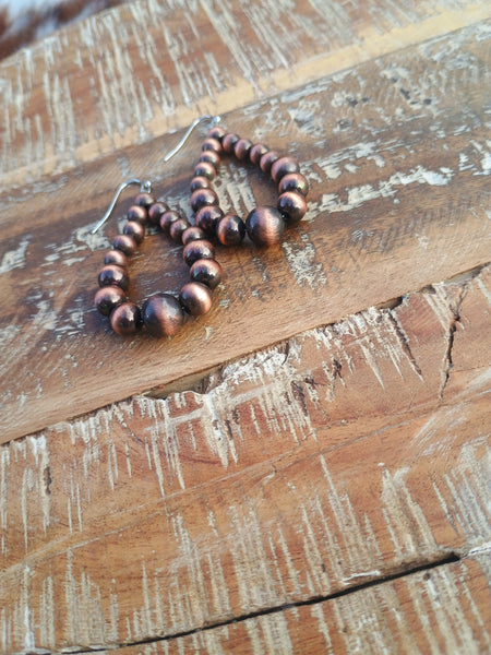 The There For Faux Navajo Pearl Copper Earrings