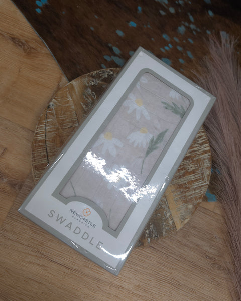 The White Daisy Bamboo Swaddle