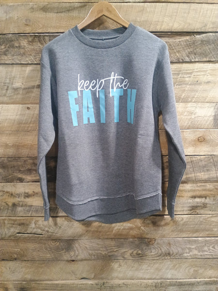 The Keep The Faith Perfect Cut Heathered Grey Sweatshirt