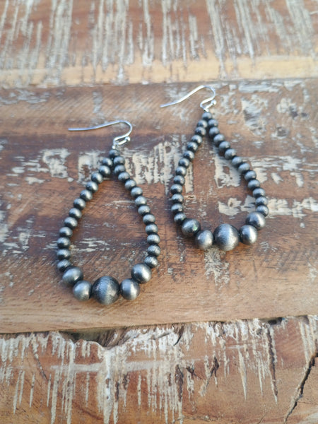 The Way To It Faux Navajo Pearl Silver Earrings