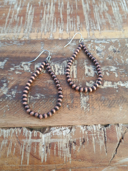 The Good Way Faux Navajo Pearl Copper Earrings