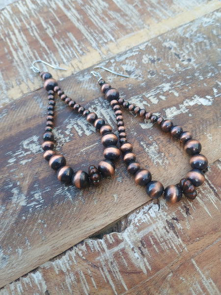 The Way To Be Faux Navajo Pearl Copper Earrings