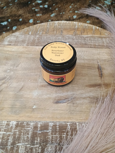 Small Bourbon, Vanilla, and Oud Premium Body Blend Whipped Bison Tallow
