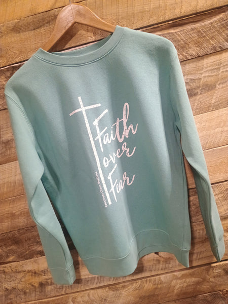 The Faith Over Fear Teal Sweatshirt
