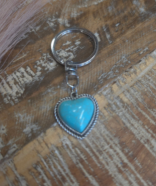 The Heart Turquoise Keychain