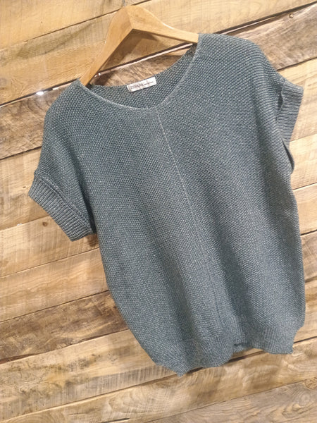The Talk To It Ash Jade Sweater Cuff Top