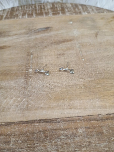 The Tiny Arrowhead Stud Silver Earrings