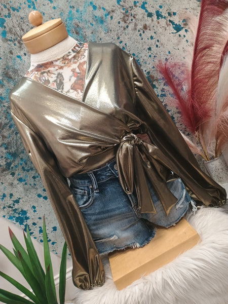 The Fake Gold Bow Top