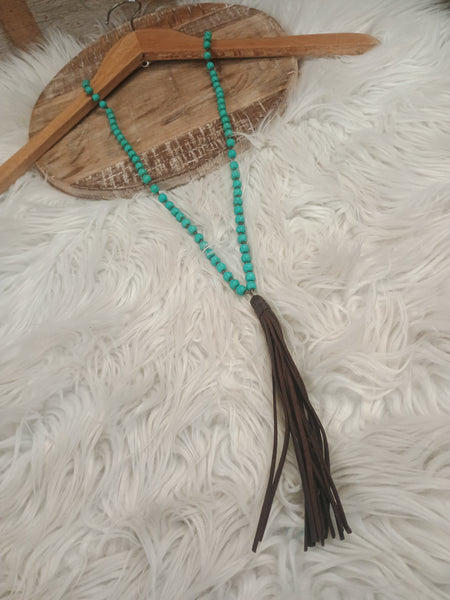 The Everyday Turquoise Tassel Necklace