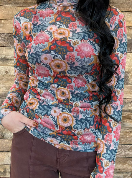The Vintage Poppy Mesh Top