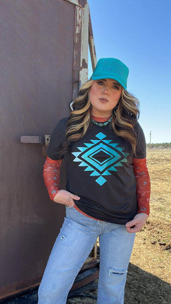 The Turquoise Aztec Espresso Tee