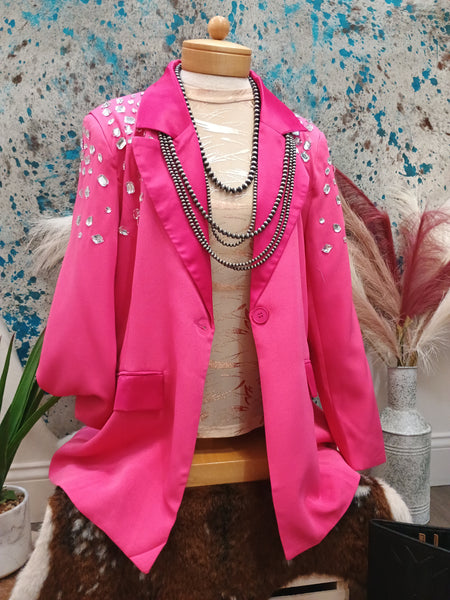 The Jewel Covered Bright Pink Blazer