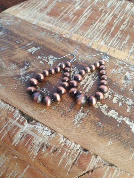 The There For Faux Navajo Pearl Copper Earrings