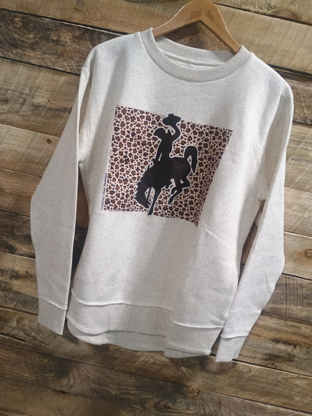 The Leopard Bronc Sweatshirt Perfect Cut Oatmeal Sweatshirt