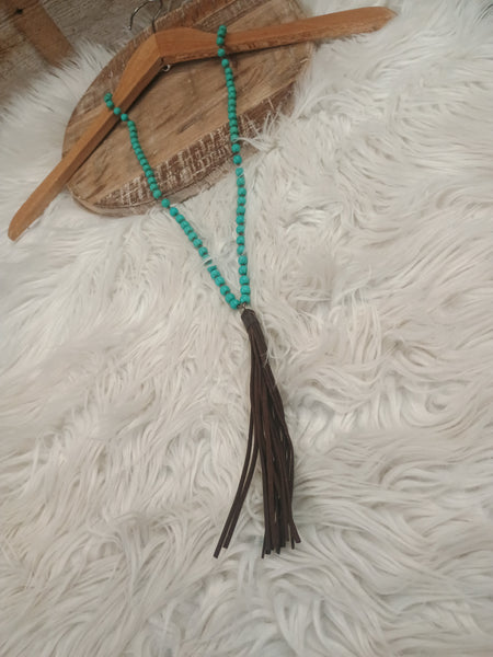 The Everyday Turquoise Tassel Necklace