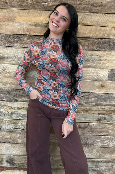The Vintage Poppy Mesh Top