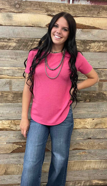 The Best Basic Waffle Hot Pink Top