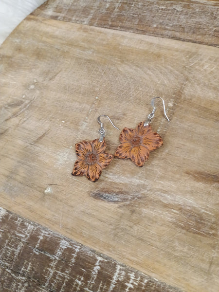 The Lilies Leather Earrings