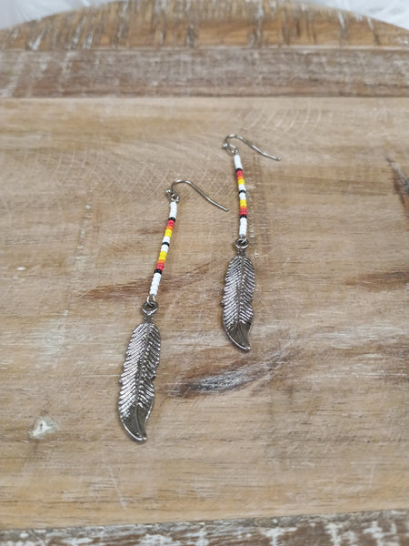 The Beaded Feather Earrings