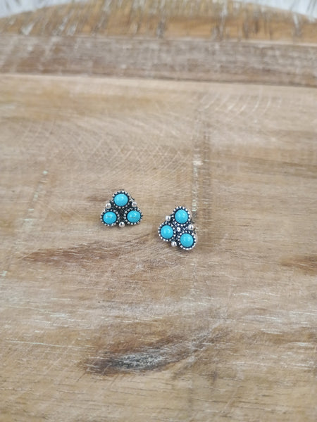 The Triple Threat Turquoise Stud Earrings