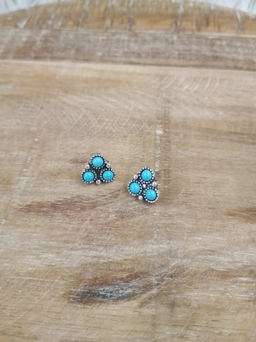 The Triple Threat Turquoise Stud Earrings