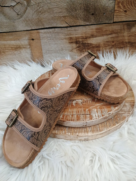 The Day Is Today Tan Slide Sandals