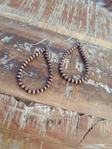 The Good Way Faux Navajo Pearl Copper Earrings