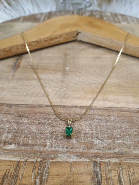 The Tiny Green Gold Necklace