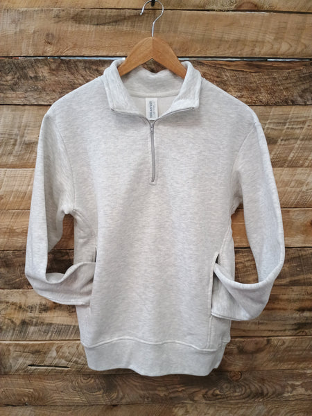 The MAMA Bold Grey Quarter Zip Sweatshirt