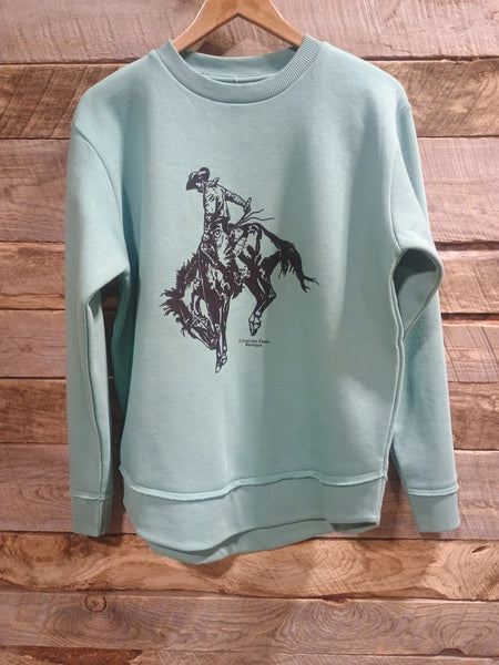 The Bronc Perfect Cut Teal Sweatshirt